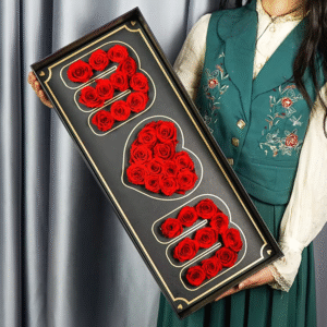  Everlasting Roses in Box for Valentine's Day