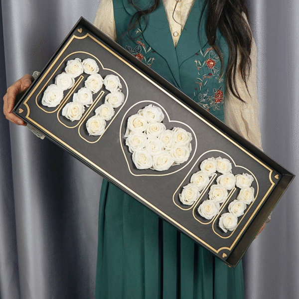  Everlasting Roses in Box for Valentine's Day - Image 2