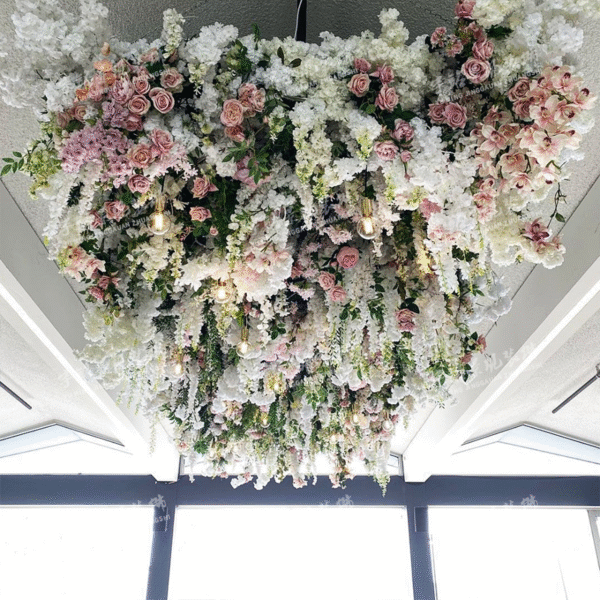 Simulation Greenery Ceiling Netflix Restaurant Live Room Ceiling Floral Soft Furnishings Plant Top Decorative Fake Flowers - Image 2