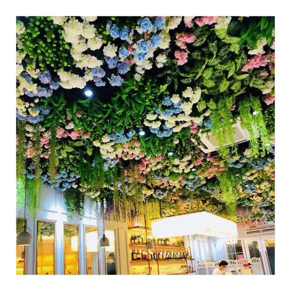 Simulation Greenery Ceiling Netflix Restaurant Live Room Ceiling Floral Soft Furnishings Plant Top Decorative Flowers
