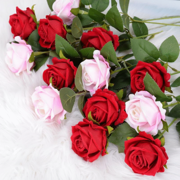 Faux Single Rose Flower For Christmas - Image 5