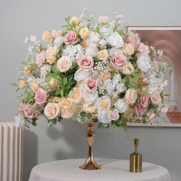 New Arrival Artificial Rose Peony Baby Breath Flower Balls Centerpieces For Wedding Decoration
