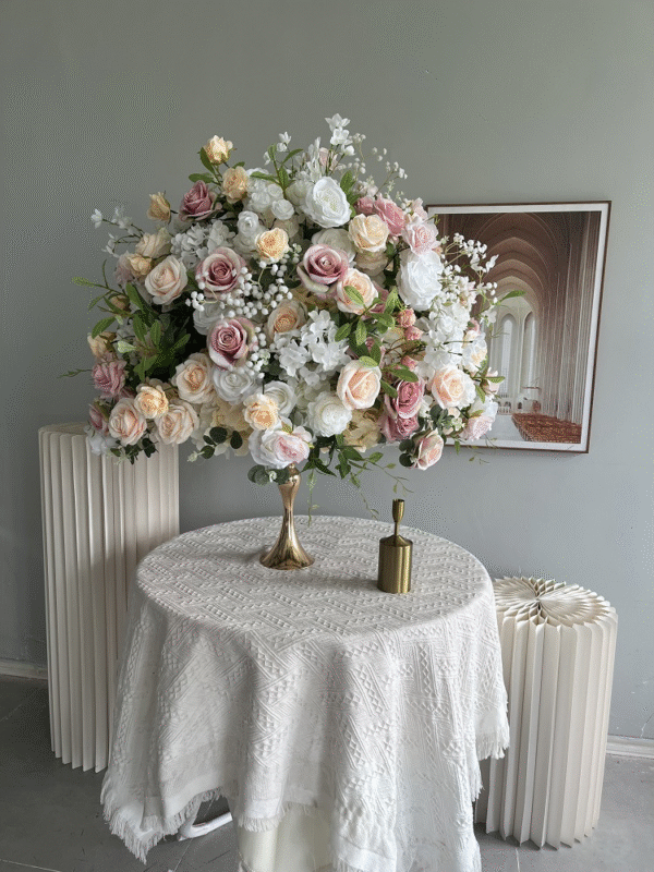 New Arrival Artificial Rose Peony Baby Breath Flower Balls Centerpieces For Wedding Decoration - Image 2