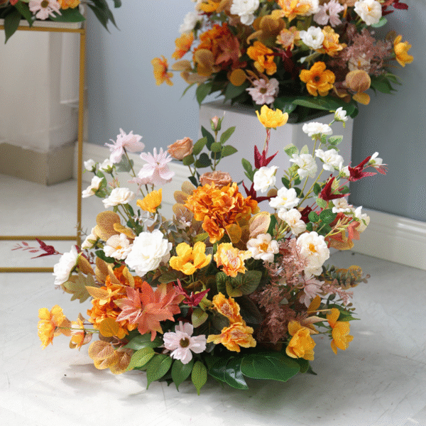 Hot Sale Autumnal Color Wedding Centerpieces Orange Flower Ball Centerpiece Flower Balls Table Centerpiece - Image 5